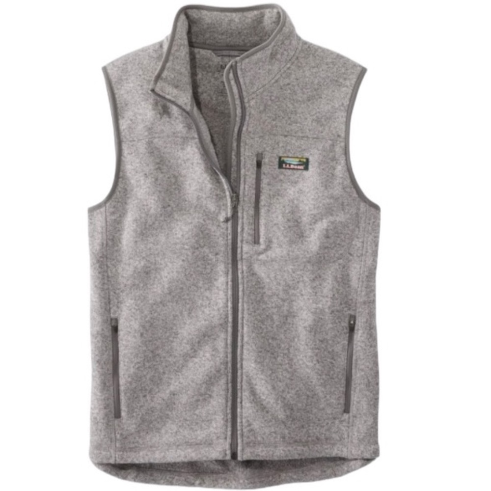 L.L. Bean Men’s Bean’s Sweater Fleece Gray Heather Vest- XL